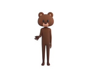 Fototapeta premium Bear character Giving a helping hand in 3d rendering.