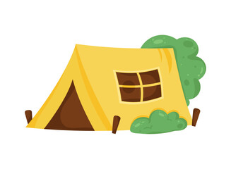 yellow camping tent