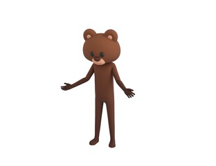Fototapeta premium Bear character Unhappy sad disappointed in 3d rendering.