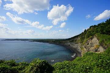 seaside cliff and clouds