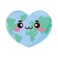 Naklejka premium heart earth planet emoji