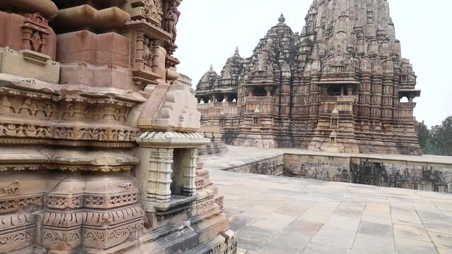 Kandariya Mahadeva Temple, Khajuraho, is a grand 11th-century Shiva temple famed for its soaring shikhara, intricate carvings, and exquisite sculptures depicting divine, human, and celestial life.