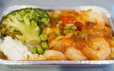機内食・えびブロッコリー弁当