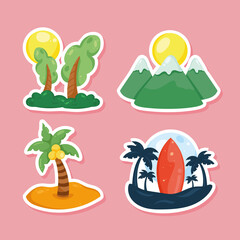 adventure badges four icons