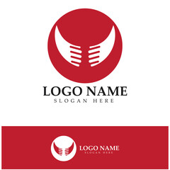 Fototapeta premium Devil horn vector icon logo design illustration template