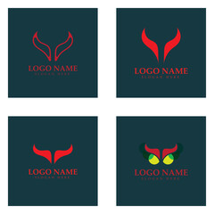Devil horn vector icon logo design illustration template
