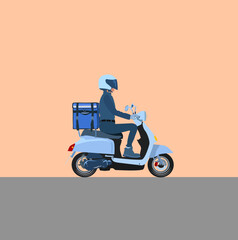 Scooter delivery man. Vector illustration - 517441831
