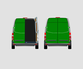 Delivery and logistic parcel van. Delivery to customer. Vector illustration - 517441847