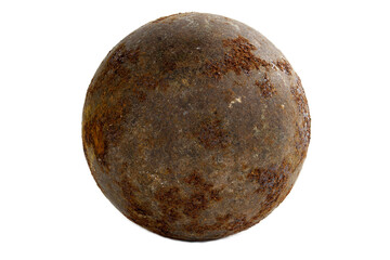 Iron metal ball on a white background