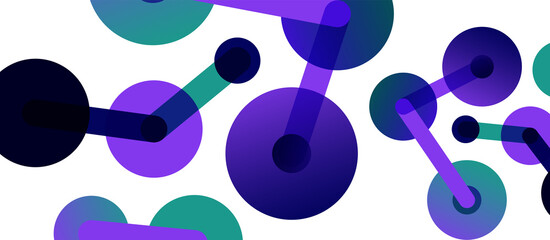 Abstract background. Round dots connected by lines. Trendy techno business template for wallpaper, banner, background or landing