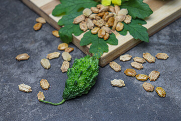 Raw Bitter melon with seed
