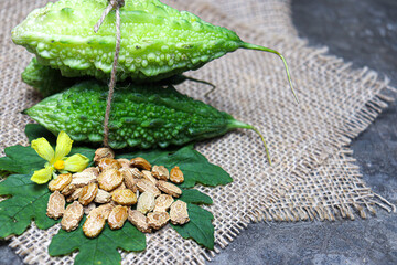 Raw Bitter melon with seed