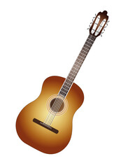 Fototapeta na wymiar schöne Akustikgitarre in warmen Farbtönen