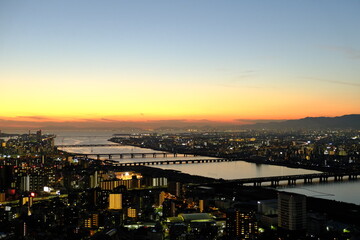 sunset over the river
