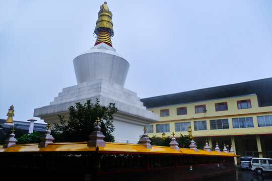 Gangtok, India - 17 June 2022, Do Drul Chorten is a buddhist stupa in Gangtok in the Indian state of Sikkim.