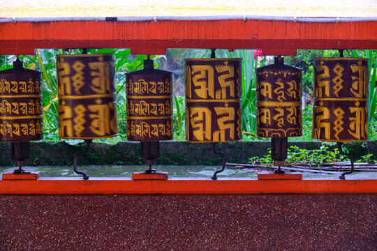 Gangtok, India - 17 June 2022, Do Drul Chorten is a buddhist stupa in Gangtok in the Indian state of Sikkim.
