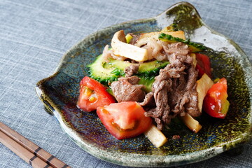牛肉の夏野菜炒め