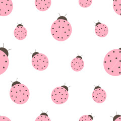 Seamless pattern ladybug vector illustration