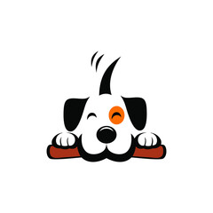 cute spoiled dog illustration, suitable for pet company