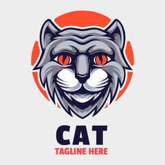 Fototapeta premium Cat Animal Mascot Logo Template