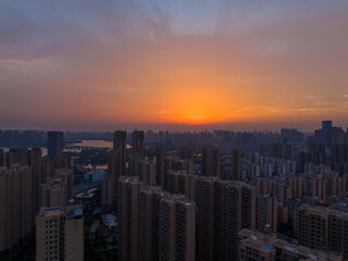 Fototapeta premium Hubei Wuhan Summer Urban Skyline Aerial photography scenery