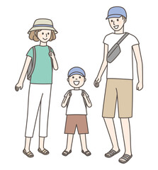 illustration of family going out together
