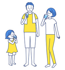 illustration of people drinking water