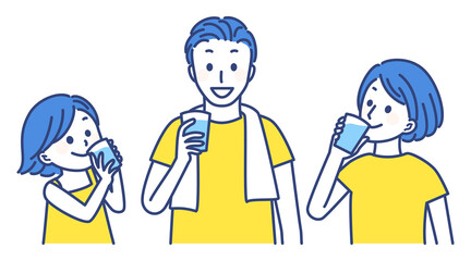illustration of people drinking water