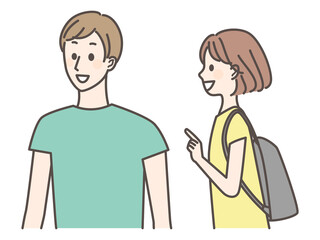 illustration of two people talking