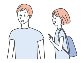 illustration of two people talking