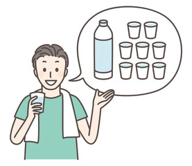 simple illustration of amount of water for one day