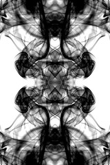 abstract graphics black white fractal reflection symbol, design effect meditation background