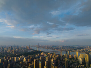 Obraz na płótnie Canvas Hubei Wuhan Summer Urban Skyline Aerial photography scenery