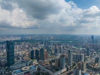Hubei Wuhan Summer Urban Skyline Aerial photography scenery