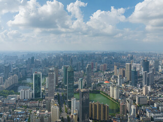 Hubei Wuhan Summer Urban Skyline Aerial photography scenery