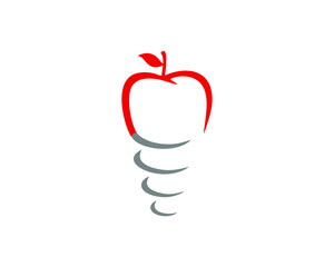 Apple Dental Clinic Logo Vector, take tooth implant false tooth