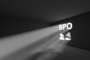 Fototapeta na wymiar BPO rays volume light concept 3d illustration