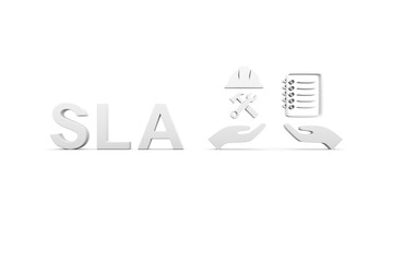 SLA concept white background 3d render illustration