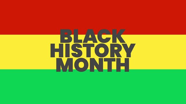 Black history month text with Black history months colors for american and african culture.