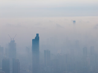 Hubei Wuhan Summer Urban Skyline Aerial photography scenery