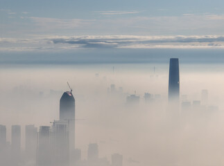 Hubei Wuhan Summer Urban Skyline Aerial photography scenery