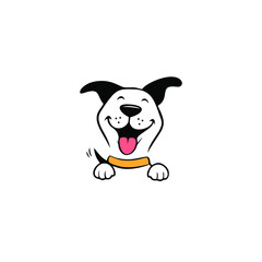 an illustration of a cute dog playing with his tongue, suitable for pet companies