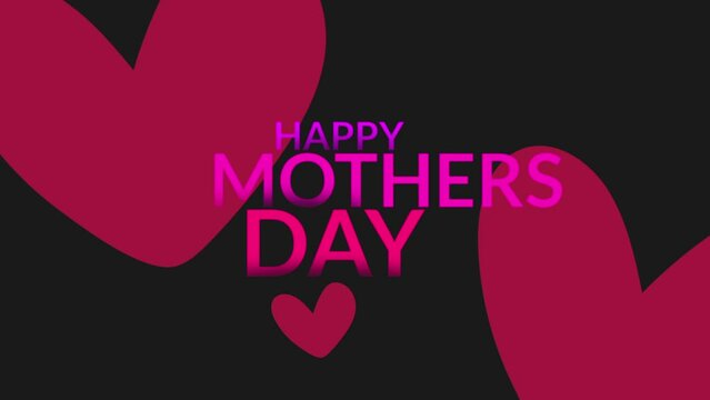 Happy mother's day video with red heart and beautiful background for international mother's day.