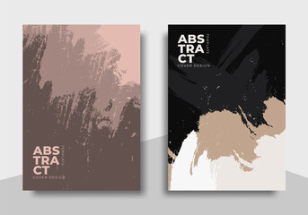 Set cover design template with abstract brush stroke design