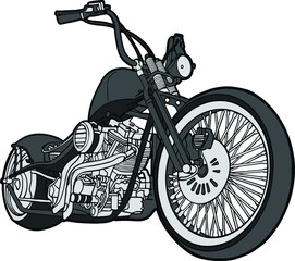 black motorcycle chopper  © Pipat