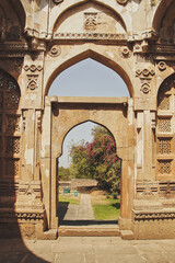 Intricately Carved, one of the three entrance porches to the central courtyard of the mosque.