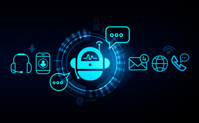 Voice chat and social network icons, digital connection