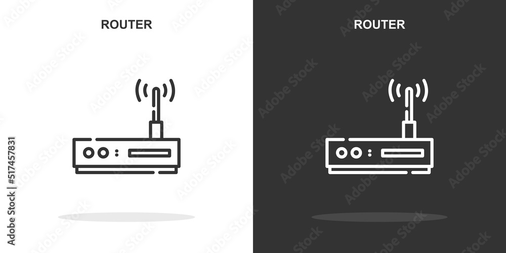 Poster router line icon. simple outline style.router linear sign. vector illustration isolated on white bac