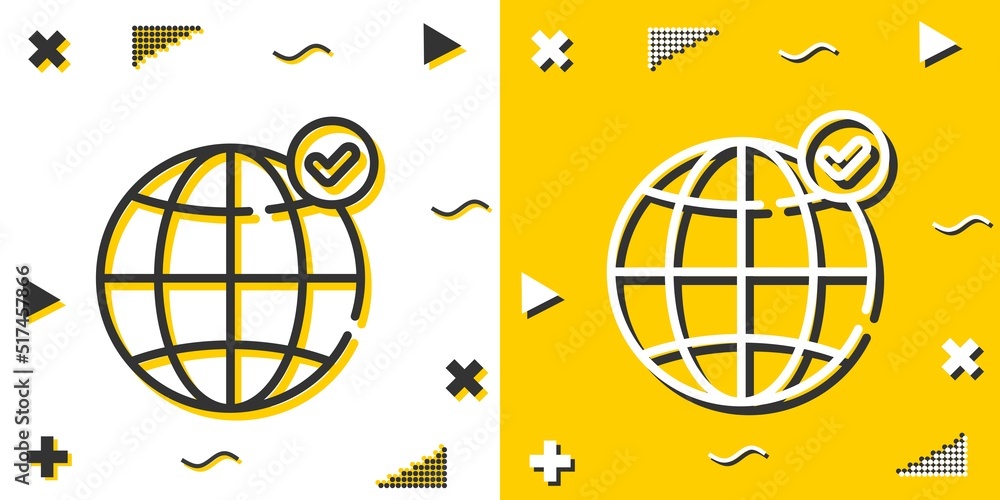 Poster earth grid line icon. simple outline style.earth grid linear sign. vector illustration isolated on w