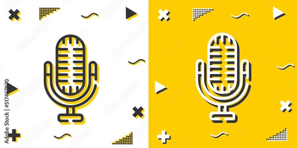 Poster microphone line icon. simple outline style.microphone linear sign. vector illustration isolated on w